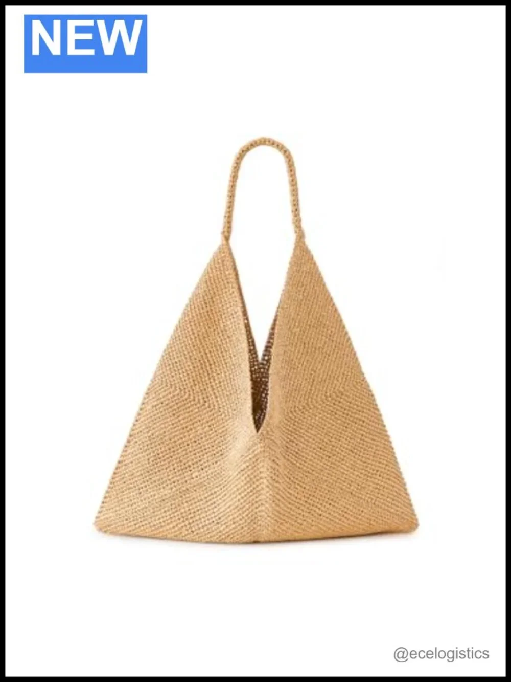 Woven Tubular Handle Hobo Bag Paper Yarn Slouch Shoulder